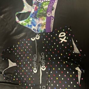 Ethika Multicolor Sports Bra and Heart Pattern Set